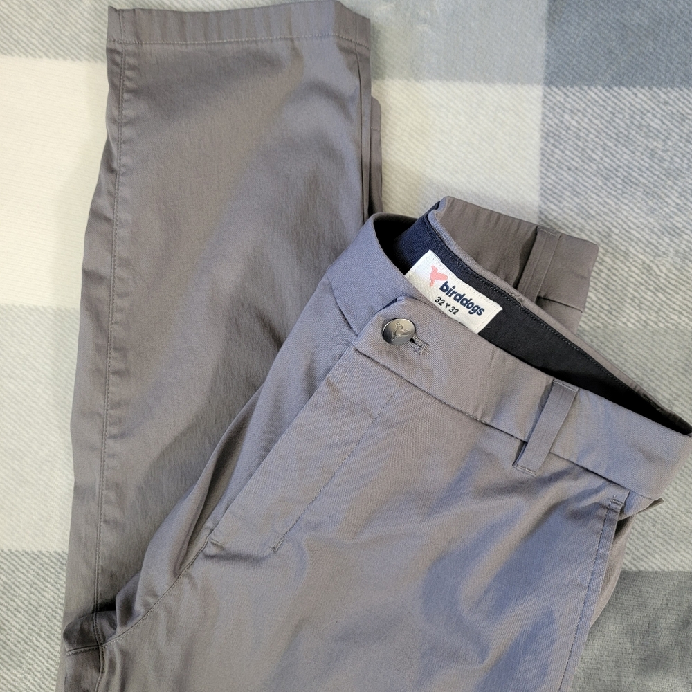 Bird Dogs Gray Straight Leg Zip Pockets Mens Lightweight Pants Casual 32 X 32